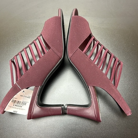 East 5th Neville Burgundy Strappy Heeled Sandals Size 6M Slingback - Picture 5 of 11